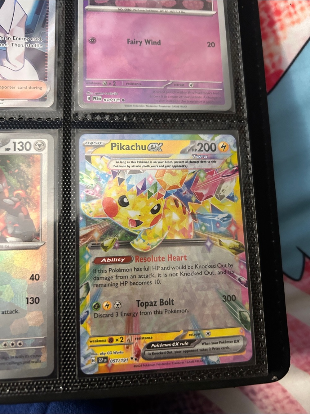 Pokemon Pikachu ex Holographic Rainbow Foil Case